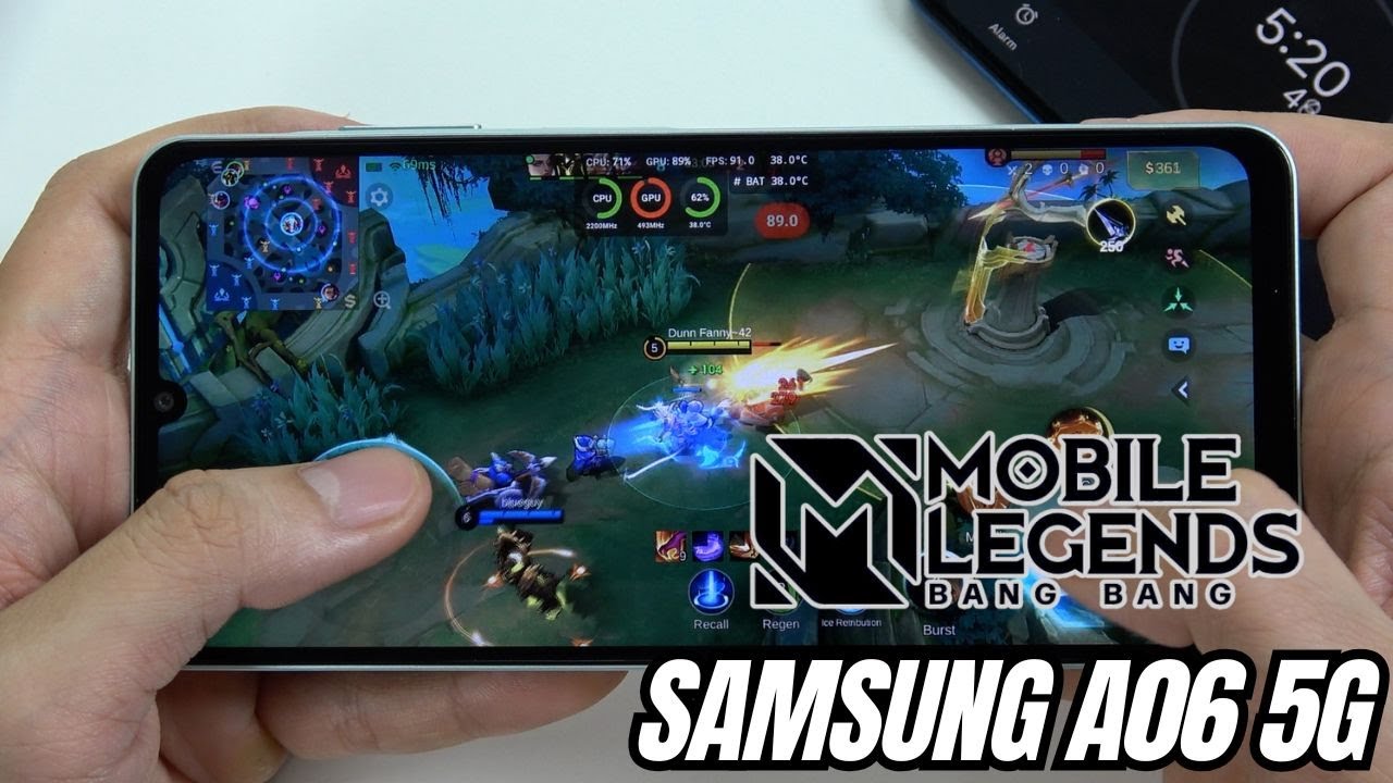 Samsung Galaxy A06 5G Mobile Legends Gaming test MLBB | Dimensity 6300, 120Hz Display background