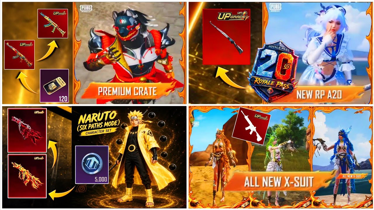 đ± New Premium Crate Confirmed | Upgraded Gun ? 3 New X-suit And Naruto Ultimate | A20 RP Leaks background