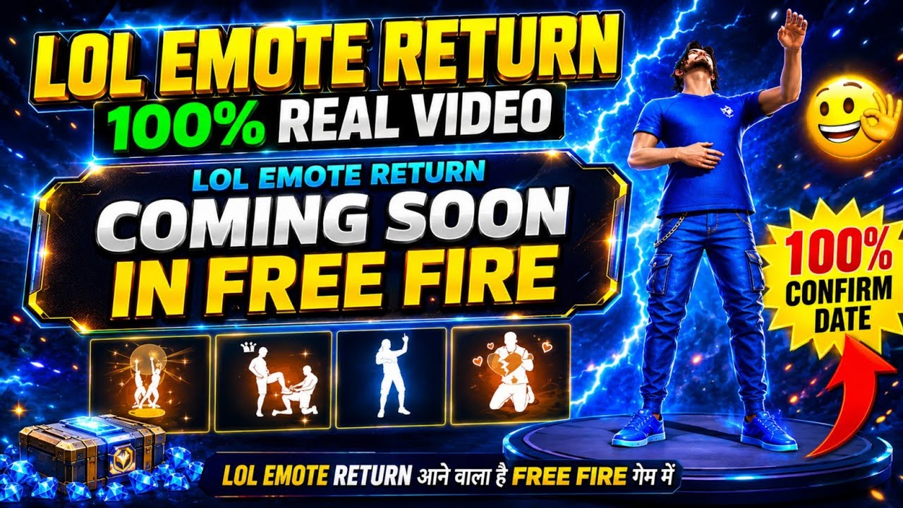 Lol Emote Return| free fire game mein Lol Emote Kab return aaega| lol emote Kitna Diamond me lagega? background