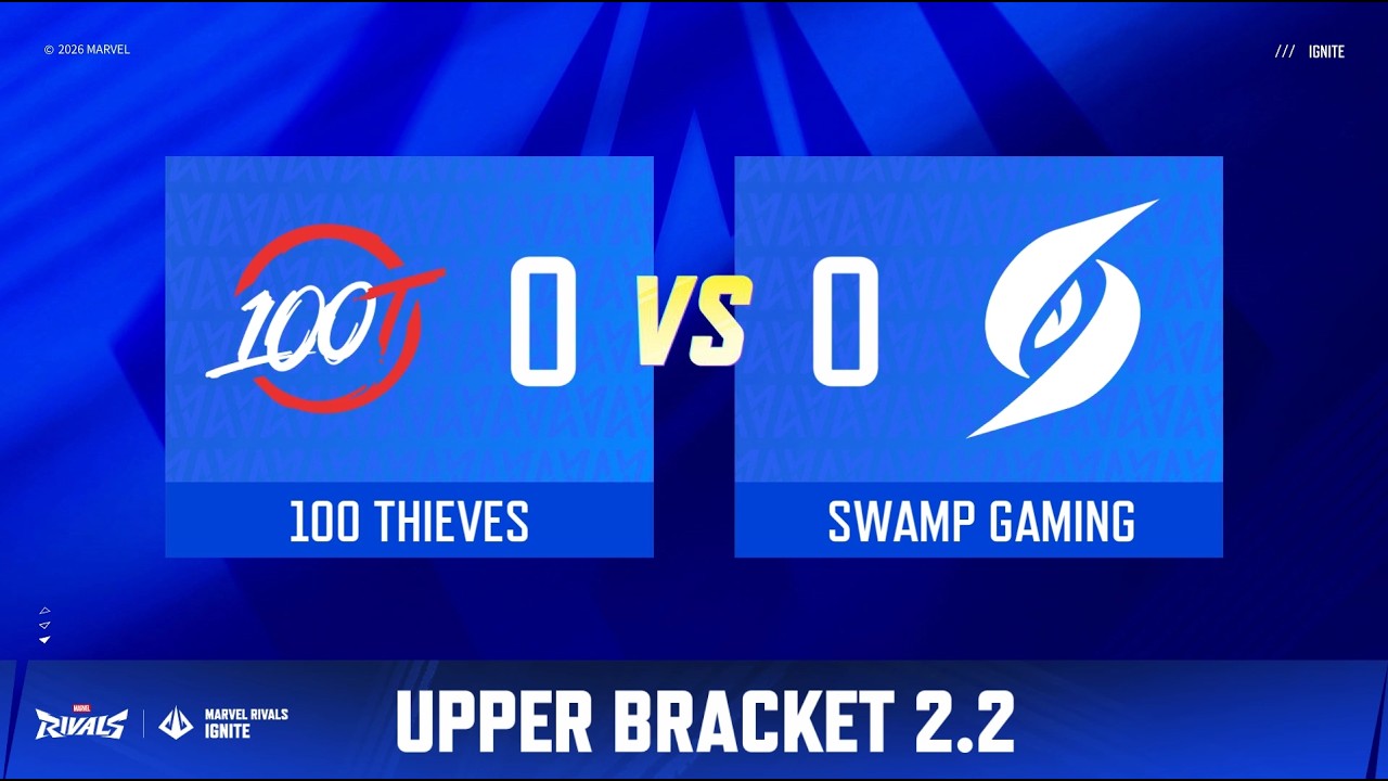 100 Thieves VS Swamp Gaming Ignite Stage 1 2026 AMERICAS Playoffs Upper Semifinal background