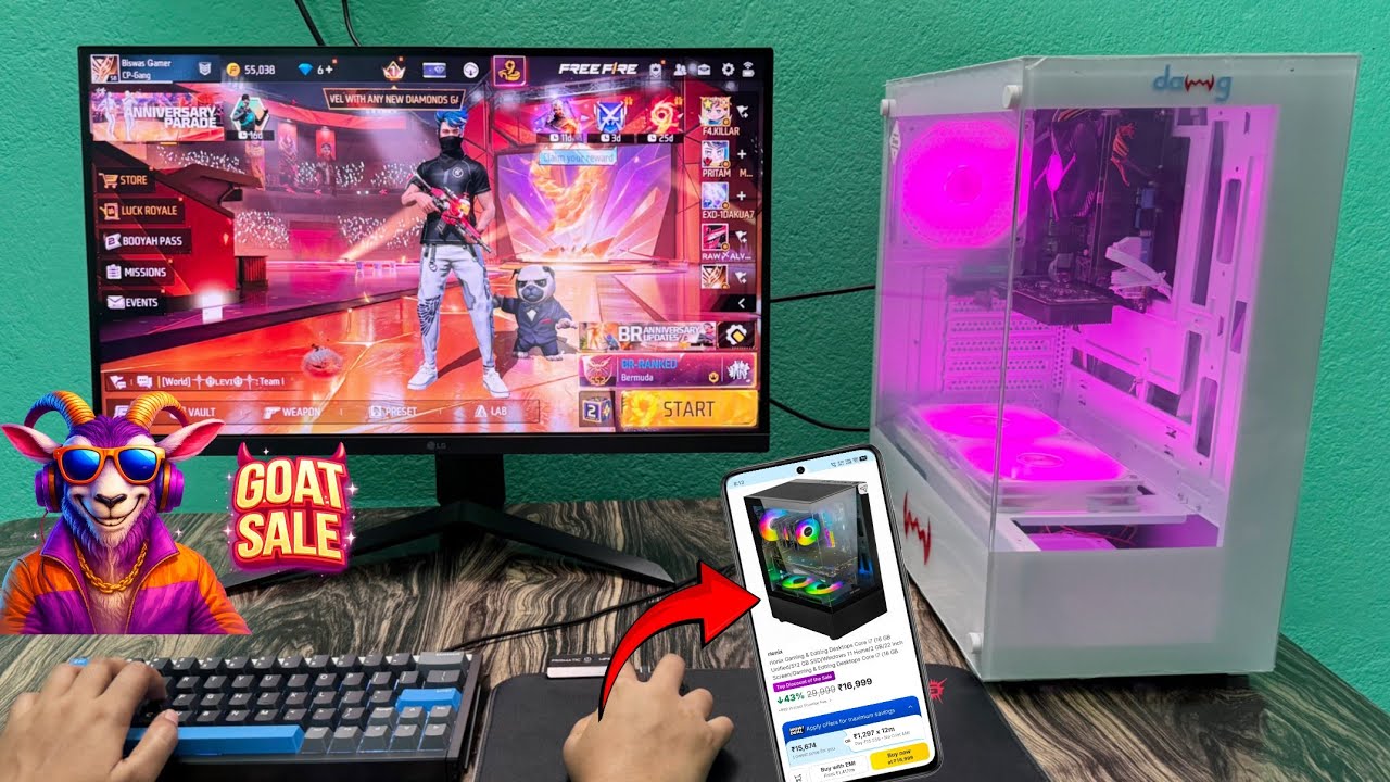 Under 20k best budget gaming PC free fire GTA5 minecraft | Core i7 16gb 4gb GPU GOAT SALE PC background