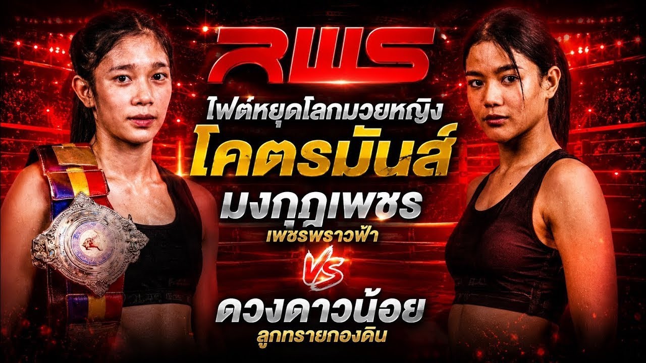 ไฟต์หยุดโลกมวยหญิง โคตรมันส์ มงกุฎเพชร เพชรพราวฟ้า vs ดวงดาวน้อย ลูกทรายกองดิน