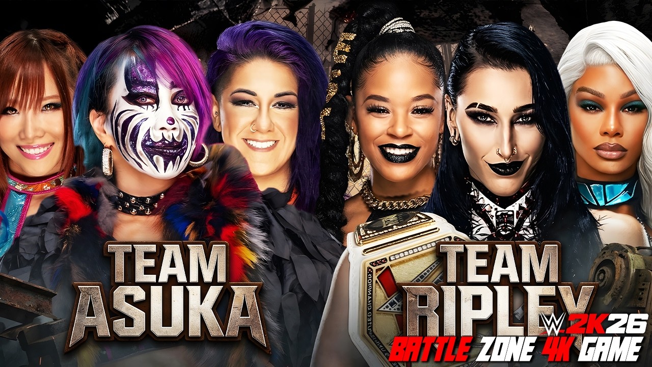 Rhea Ripley, Bianca Belair & Jade Cargill COLLIDE with Asuka, Kairi Sane & Bayley! background