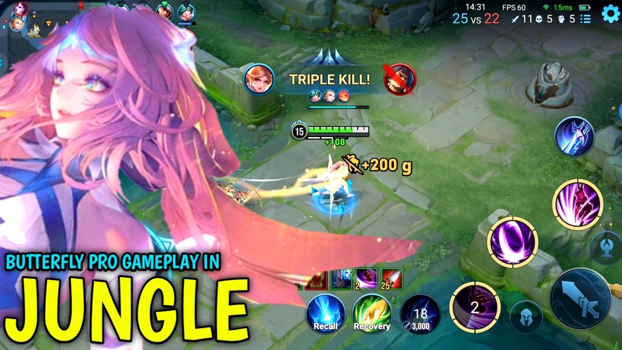 Honor Of Kings : ButterFly Pro Gameplay | Broken Damage Build ButterFly - HOK background