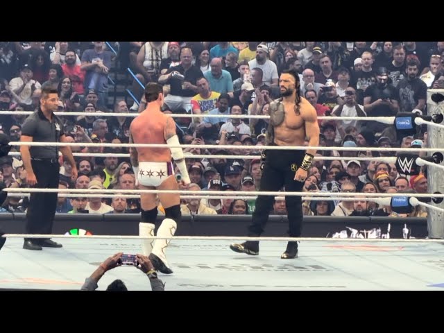 CM Punk vs Roman Reigns Full Match - WWE WrestleMania 42 Las Vegas background