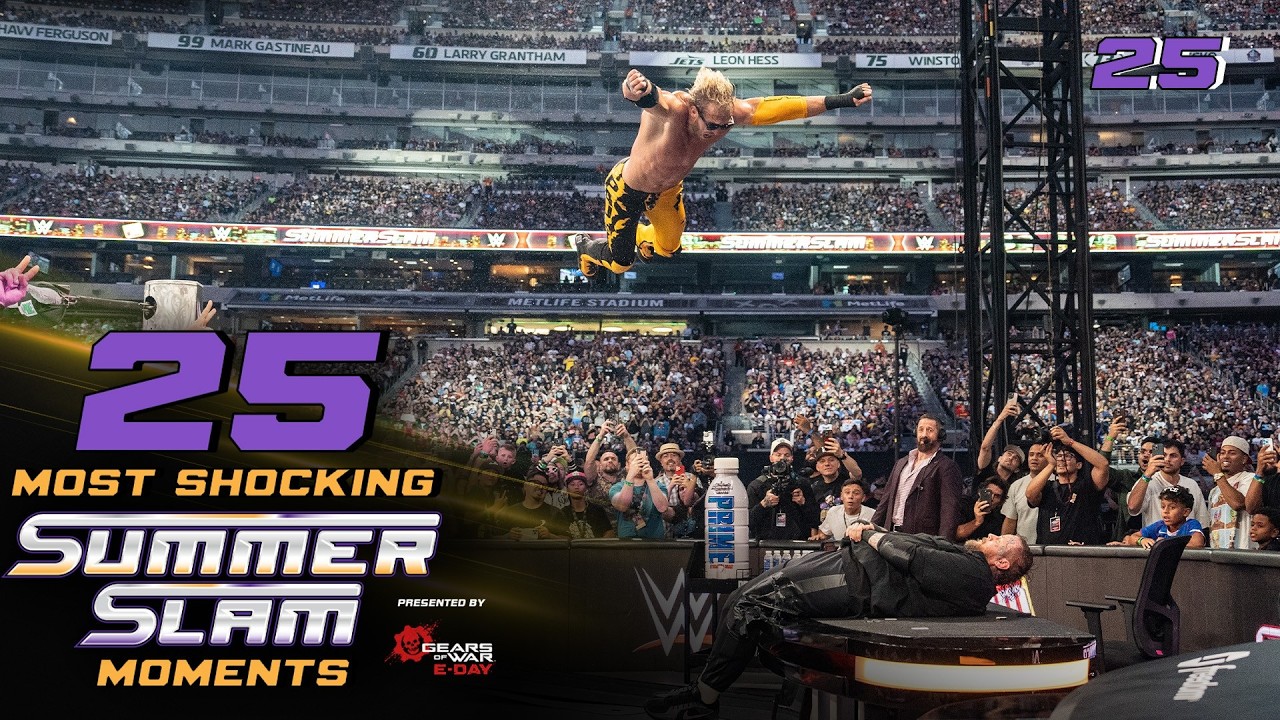 Logan Paul smashes Jelly Roll through a table: 25 Most Shocking SummerSlam Moments background