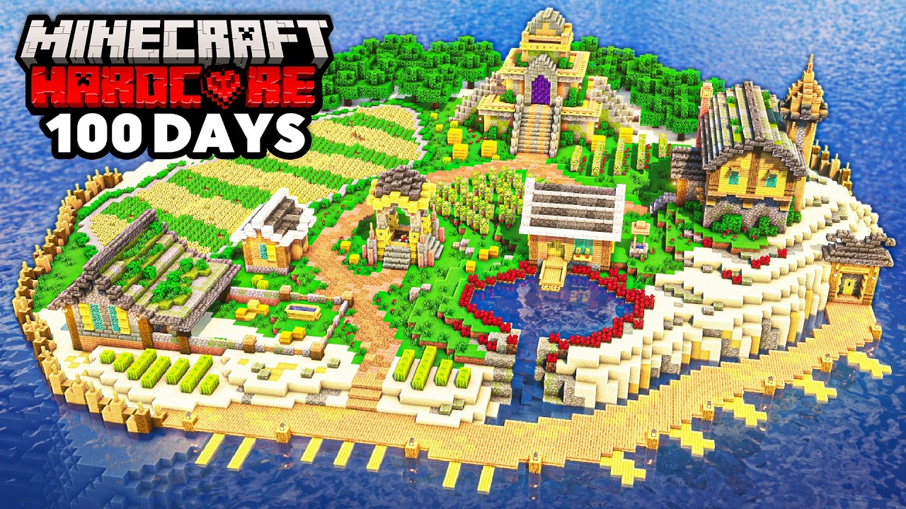 I Survived 100 Days STRANDED on an ISLAND in Minecraft Hardcore background