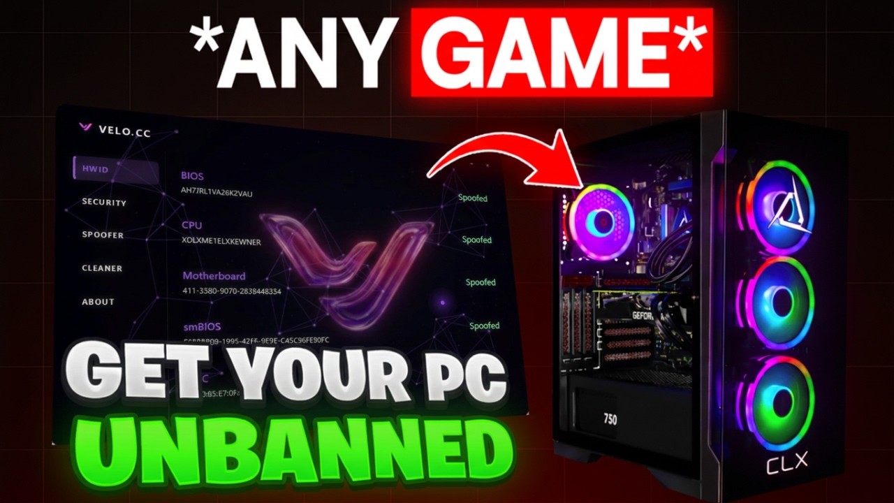 PERMANENT HWID Spoofer - UNBAN Yourself From ANY Game Forever! background