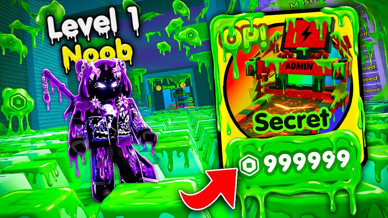 Starting Over as NOOB with OP SECRET in +1 Slime Keyboard Escape! (Roblox) background