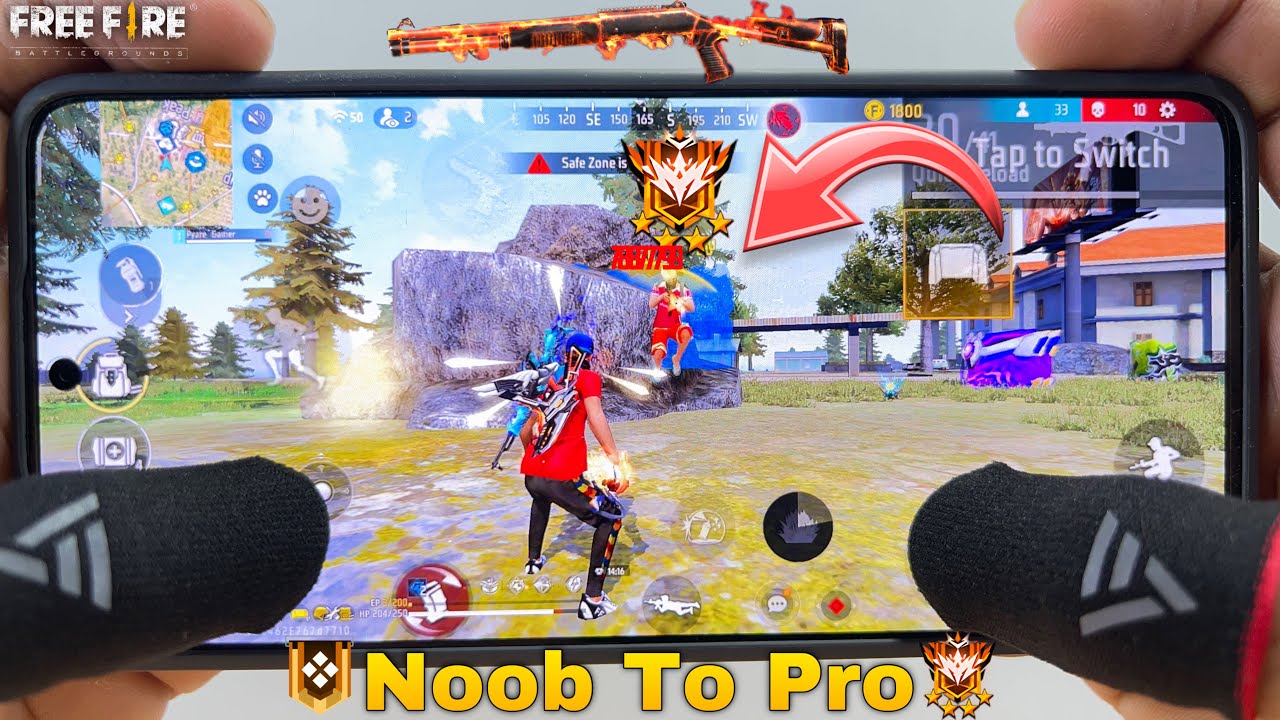 Solo vs squad free fire full map gameplay onetap headshot 2 finger handcam in poco x6 pro background