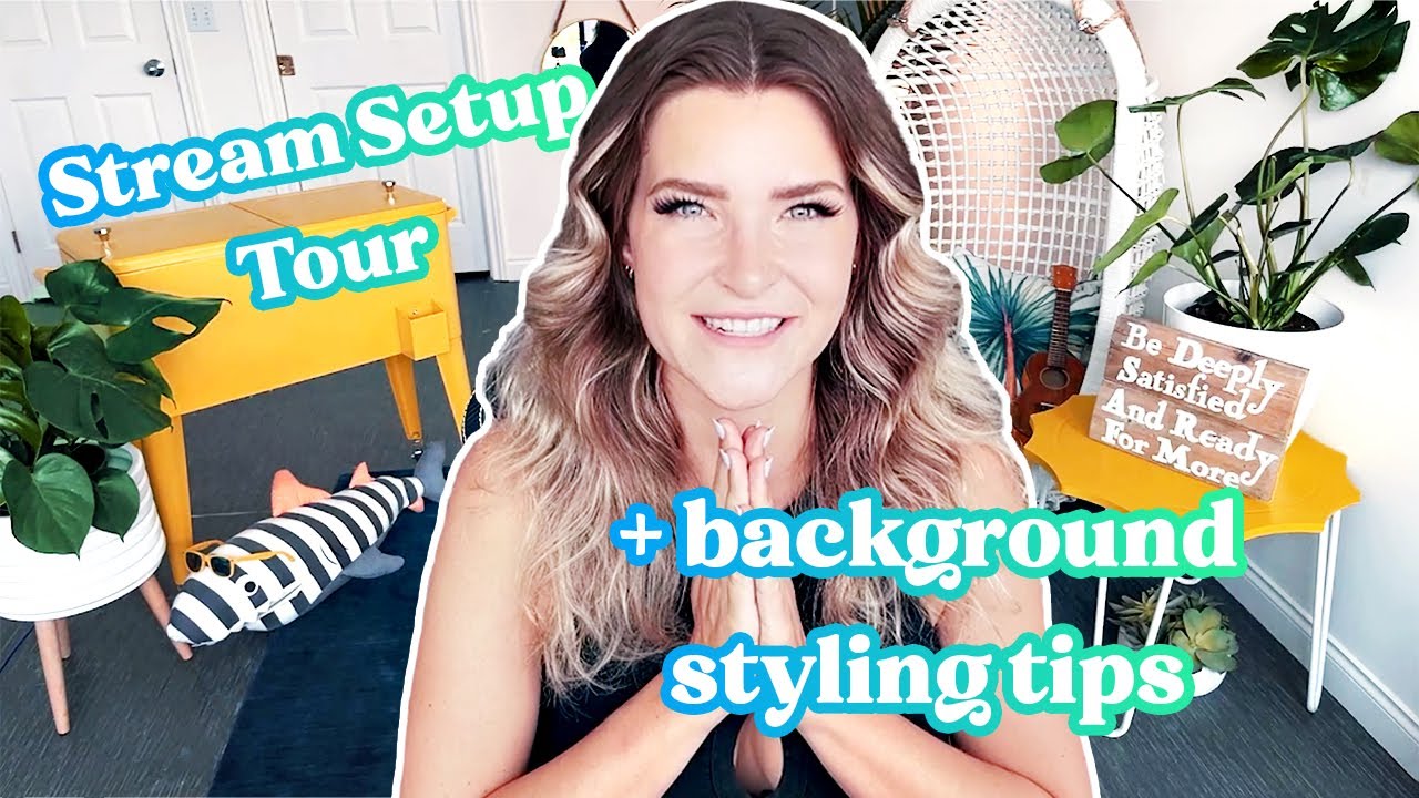 My Ultimate Gaming Setup Tour + Stream Background Styling Tips! background