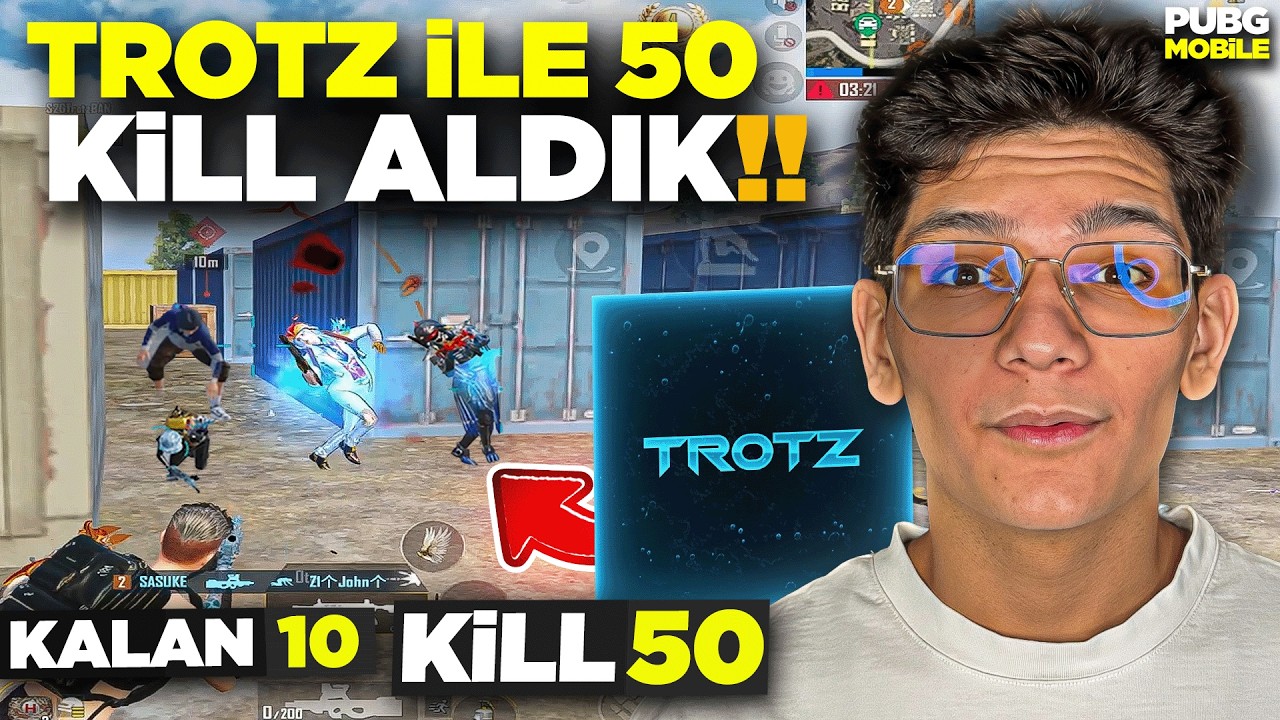 TROTZ İLE TEK MAÇTA 50 KİLL ALDIK! YOK ETTİK - PUBG MOBİLE background