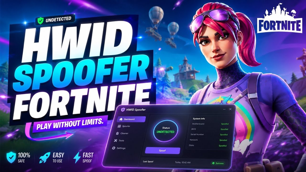HWID Spoofer - Bypass Hardware Bans In Fortnite, Valorant & Rust (2026) background