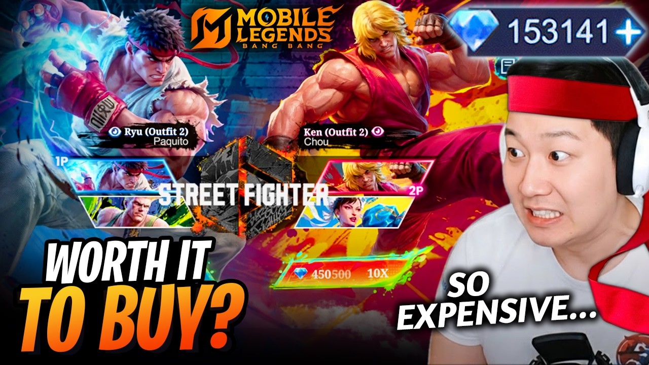 Worth it? MLBB x Street Fighter: How Much Are the NEW Skins? (Paquito, Chou, Dyrroth, Guinevere) background