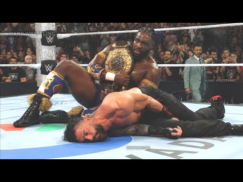 Roman Reigns' era will come to an end at WrestleMania 43 and Oba Femi will become the World Champion background