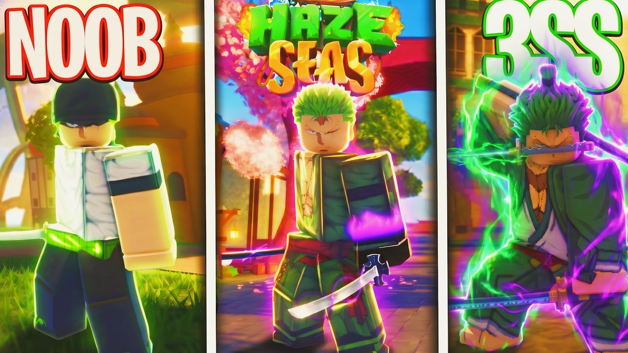 Going From NOOB TO 3SS V2 ZORO In Roblox Haze Seas background