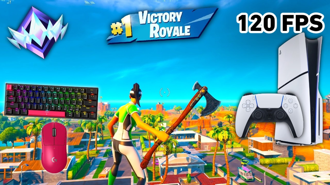 Fortnite Unreal Ranked Reload On PS5 Slim | Keyboard & Mouse Gameplay | 120 FPS | 4K background