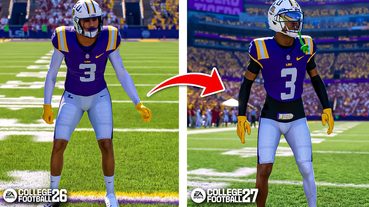 College Football 27 New Equipment & Player Likeness background