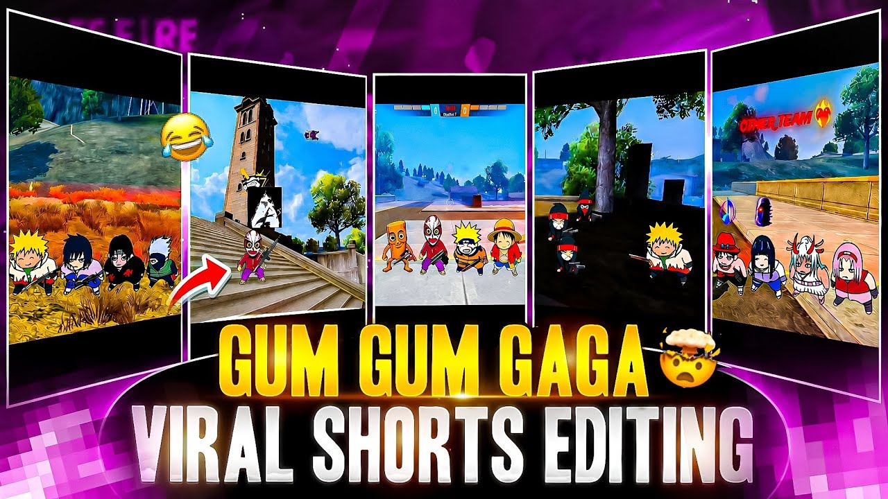 GUM GUM GAGA VIRAL FUNNY SHORT EDITING TUTORIAL 🤯⚔️IN FREE FIRE background