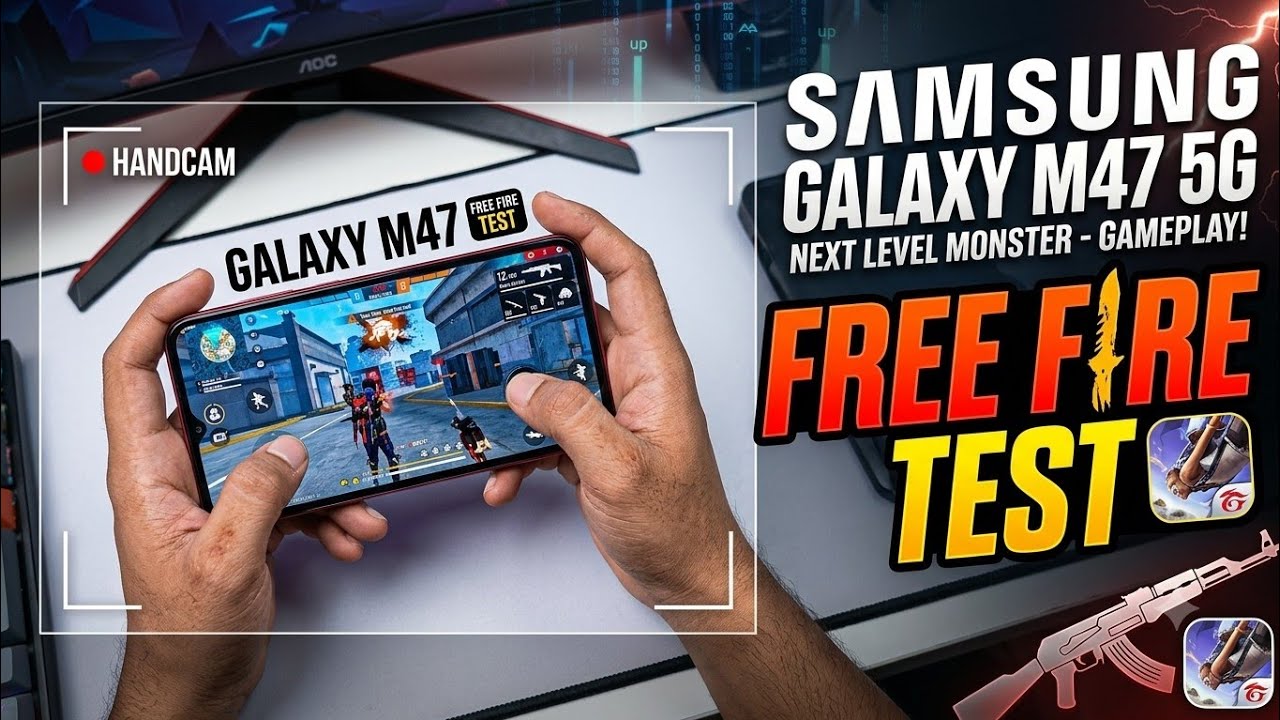 Samsung Galaxy M47 Free Fire Highest Graphics Test | Galaxy M47 Free Fire Gaming Test π₯ background
