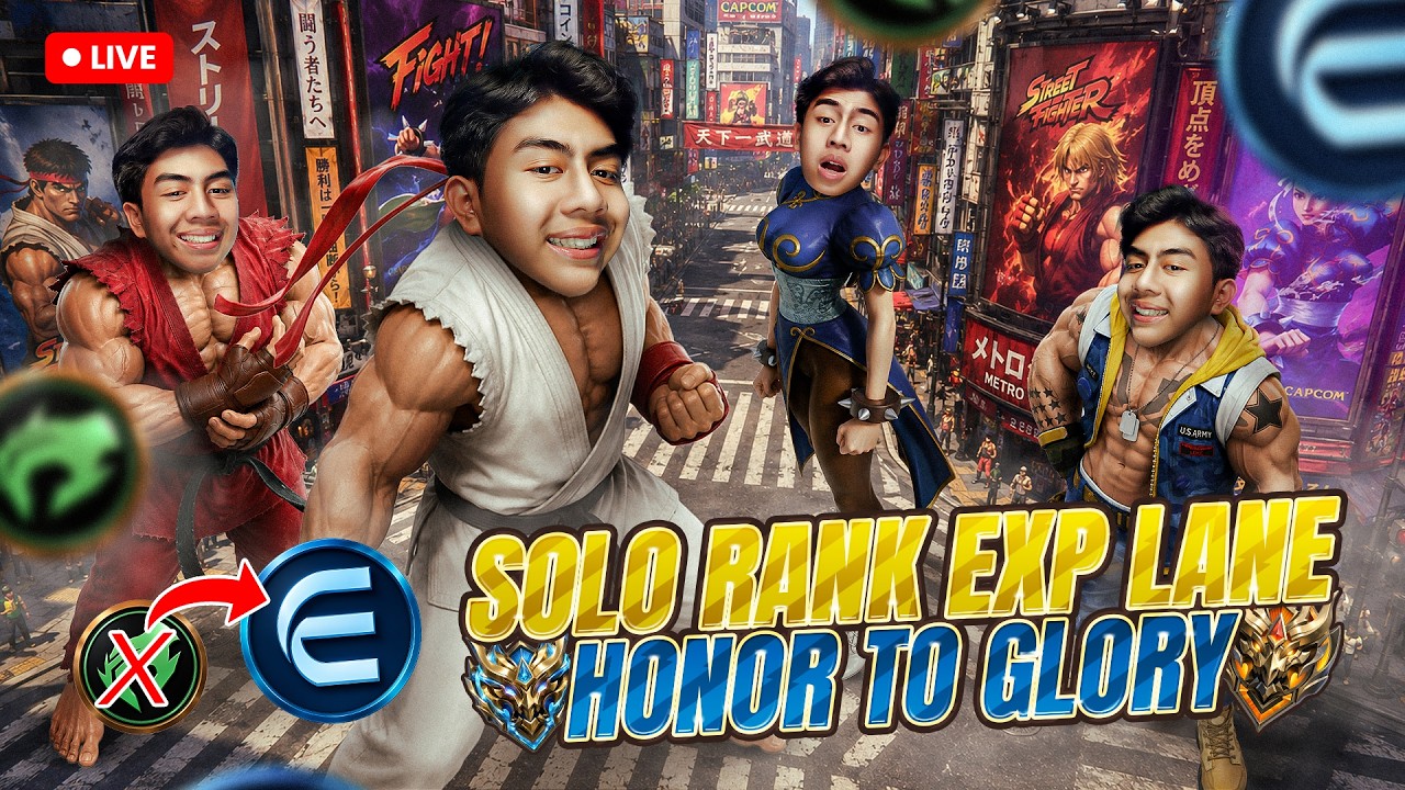 SOLO RANK HONOR - GLORY EXP LANE ONLY ! - REVIEW STREETFIGHTER SKIN background