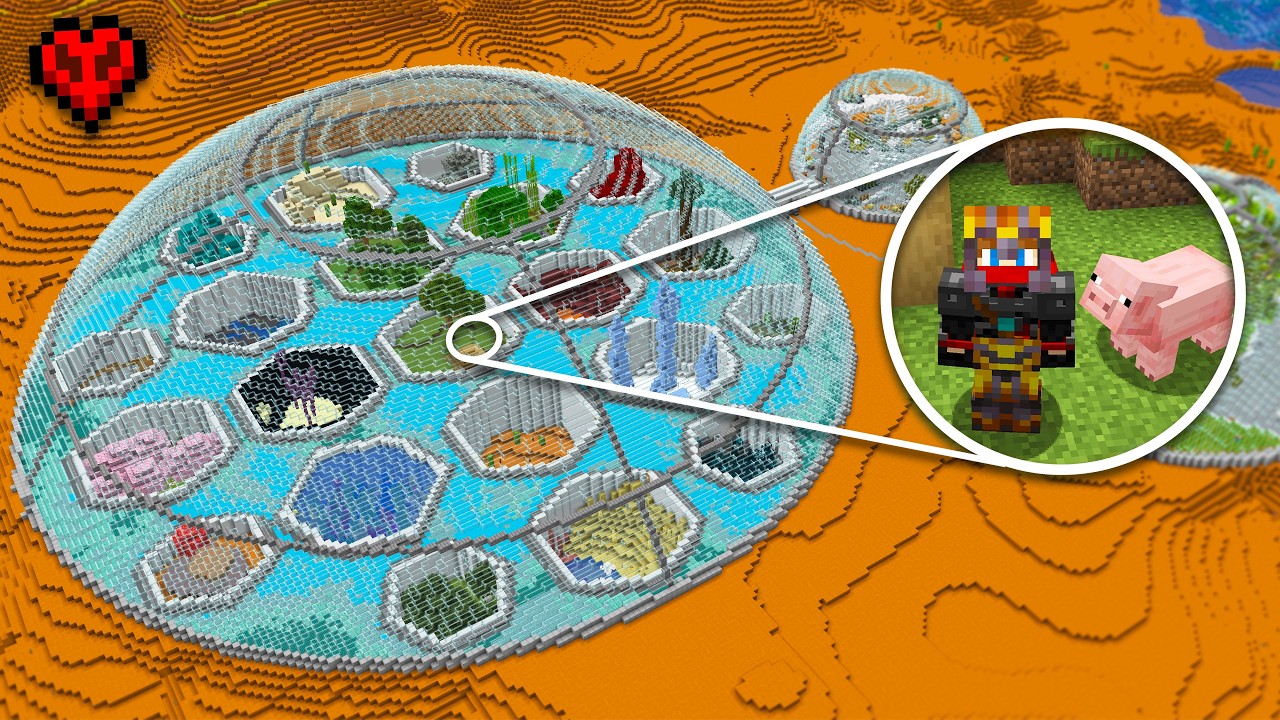 I Trapped Every Biome in a Dome in Minecraft! background