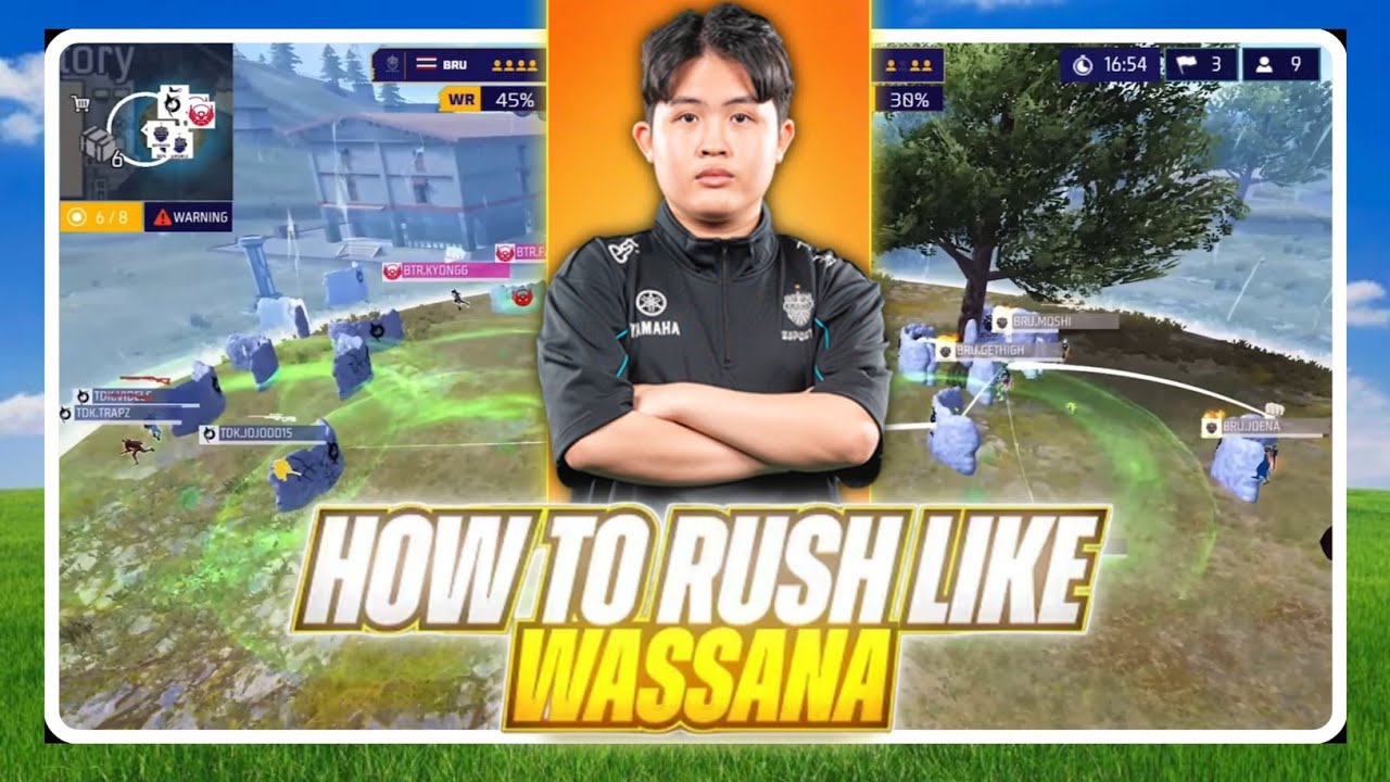 BRU WASSANA Rushing Secret Revealed! | Free Fire Tips & Tricks background