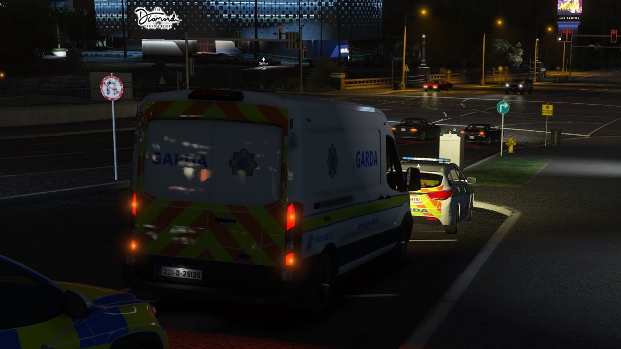 Realistic Irish Garda Patrol 416| Van Patrol to OD Scene | GTA 5 FiveM | Patrol Ready background
