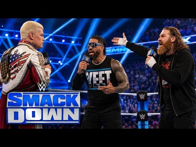 Full segment ;Cody Rhodes and jey Uso challenge Sami Zayn SmackDown highlights background