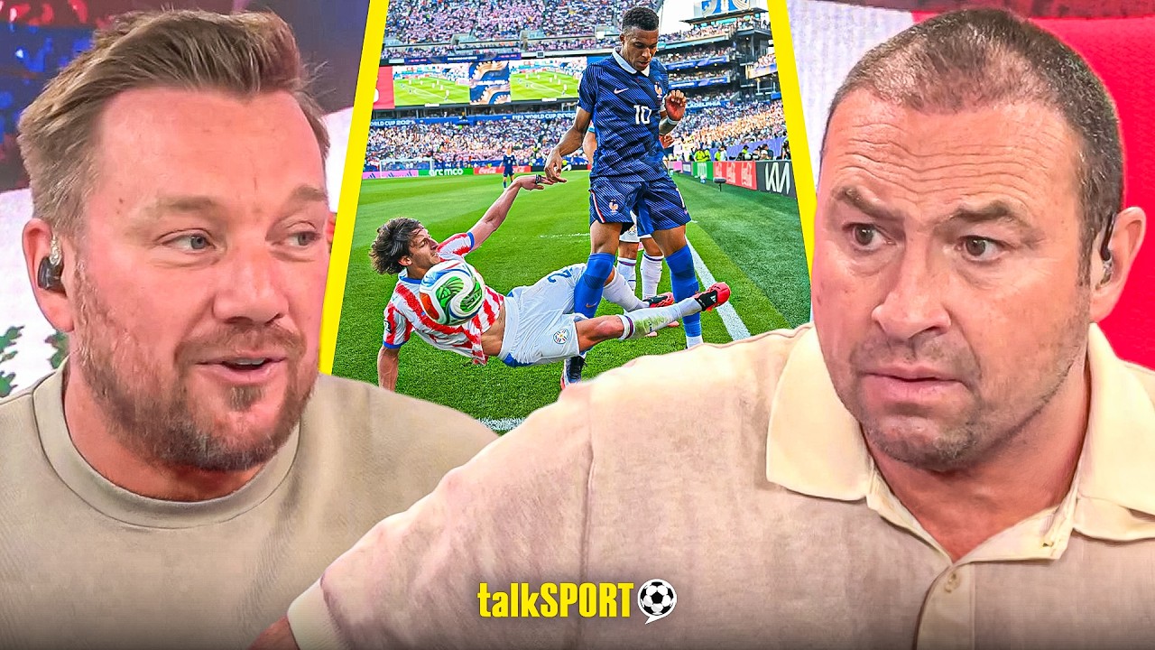 Jamie O'Hara & Jason Cundy ASTOUNDED at Paraguay AVOIDING a YELLOW CARD against France! background