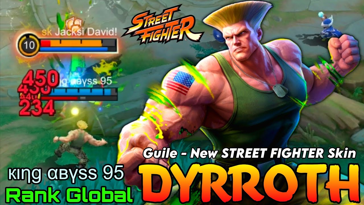 Guile x Dyrroth New STREET FIGHTER Skin - Top Global Dyrroth by кιηg αвүss 95 - Mobile Legends background