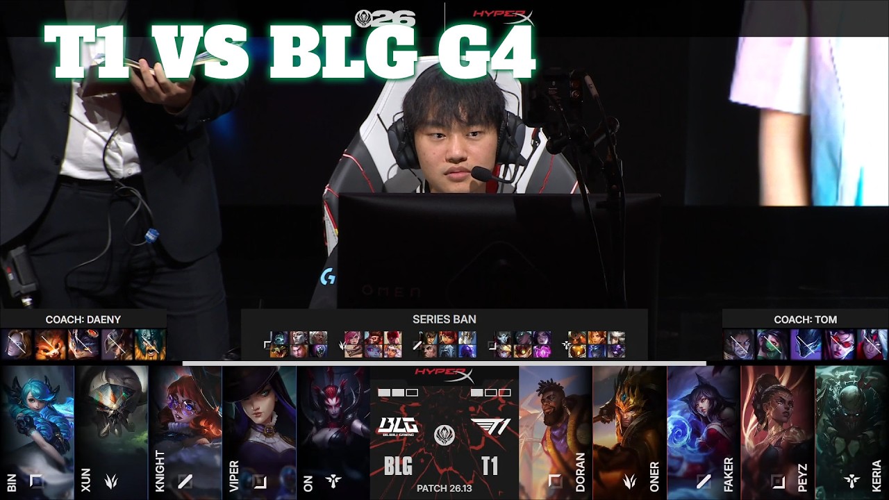 T1 vs BLG Game 4 | Mid-Season Invitational 2026 Round 1 | T1 vs Bilibili Gaming G4 background