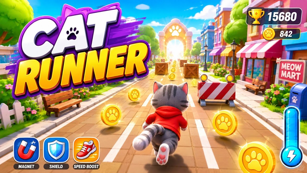 🐱 Cat Runner Gameplay | Endless Running Adventure 🏃💨 Best High Score Challenge | Android Gameplay background