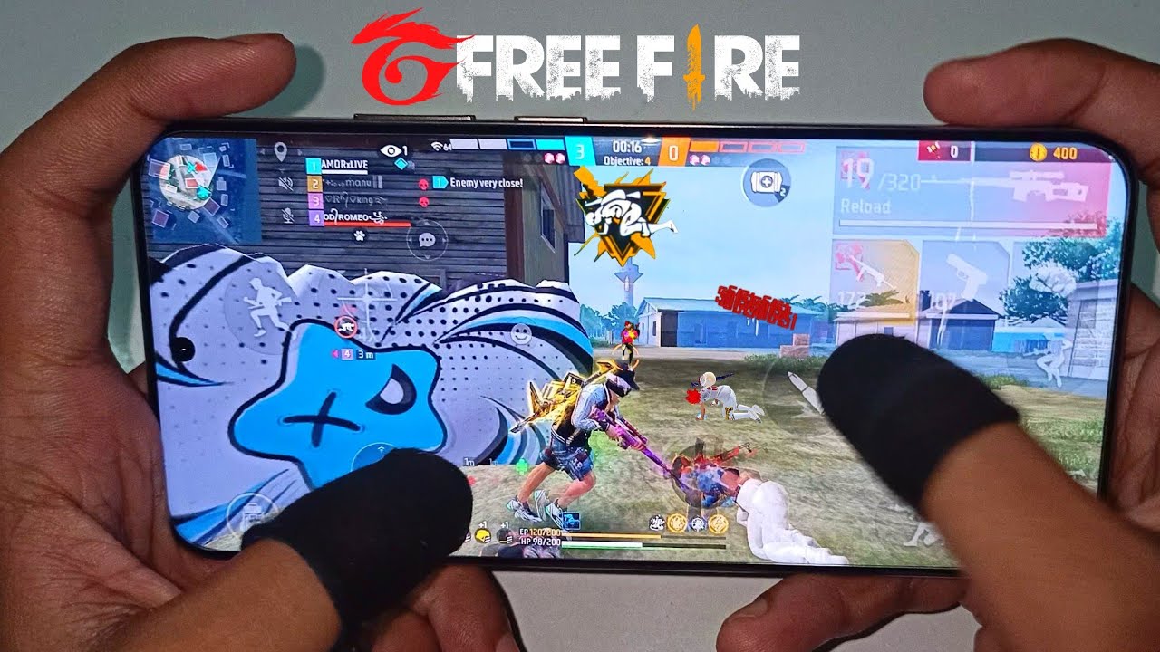 free fire gameplay 2 finger handcam ЁЯОА realme p3 ultra background