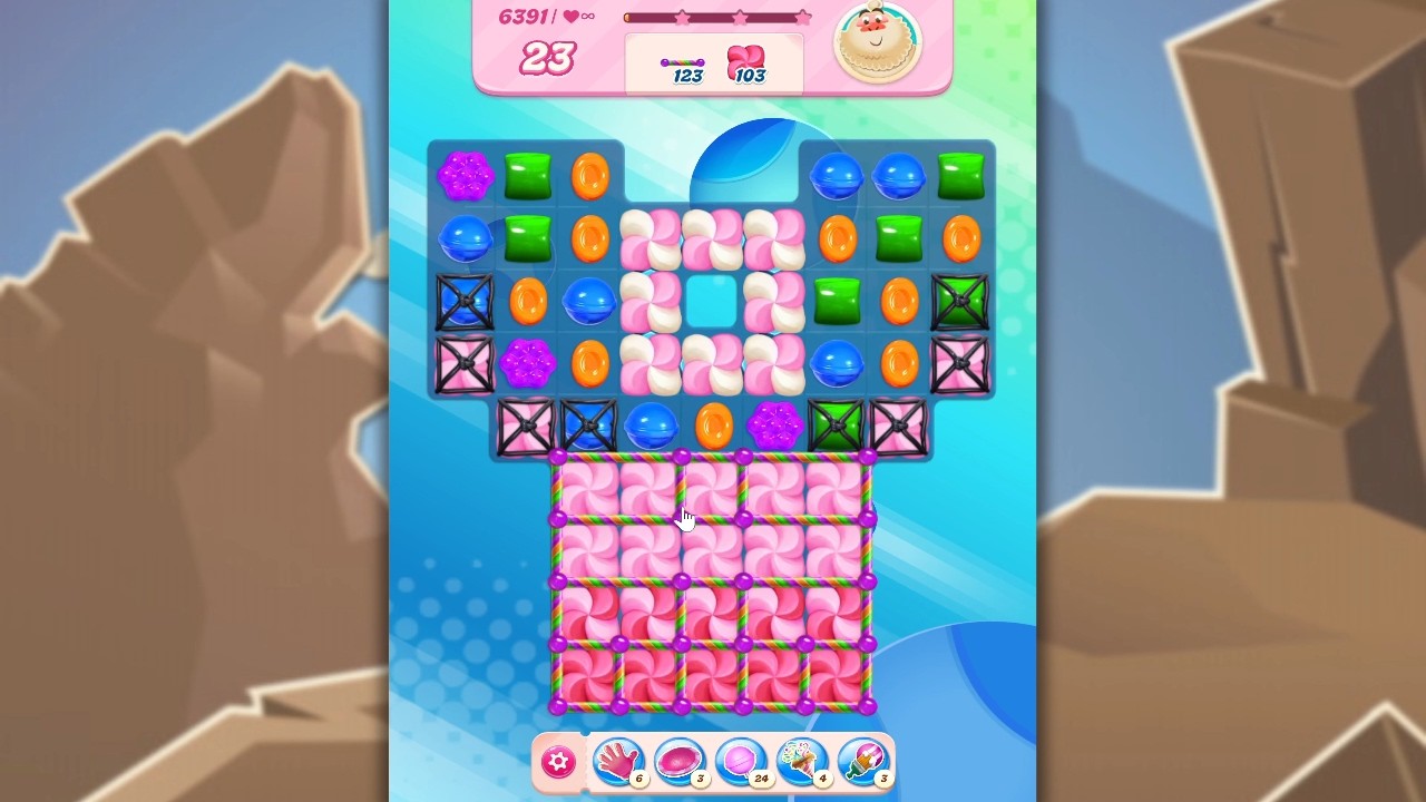 Candy Crush Saga LEVEL 6391 NO BOOSTERSÂ (new version)đâïž background