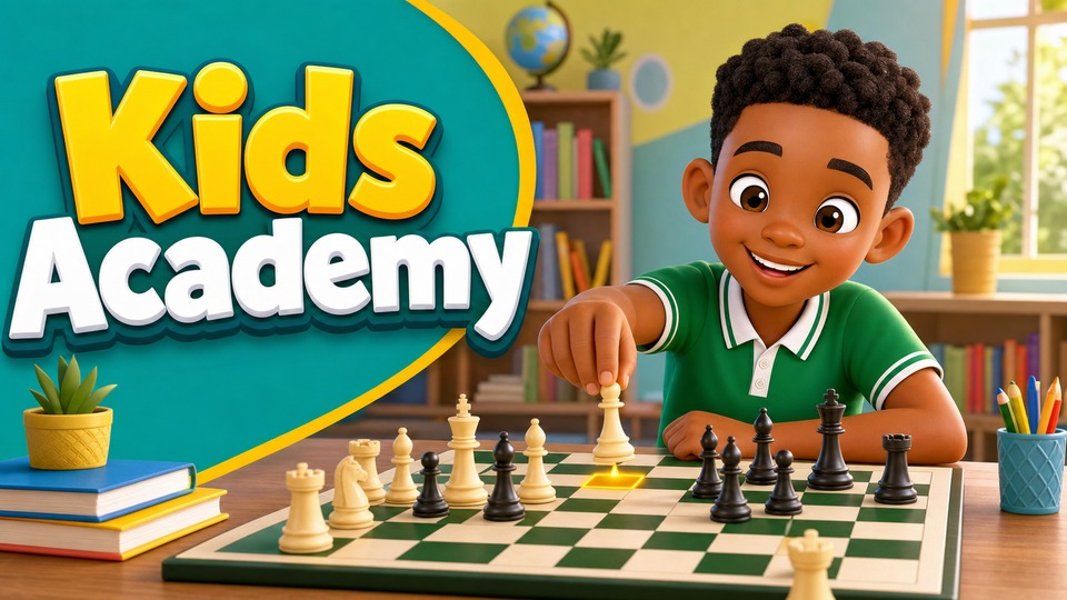 Belajar Bermain Catur - Nama Notasi Catur dan Kotak | Kids Academy background