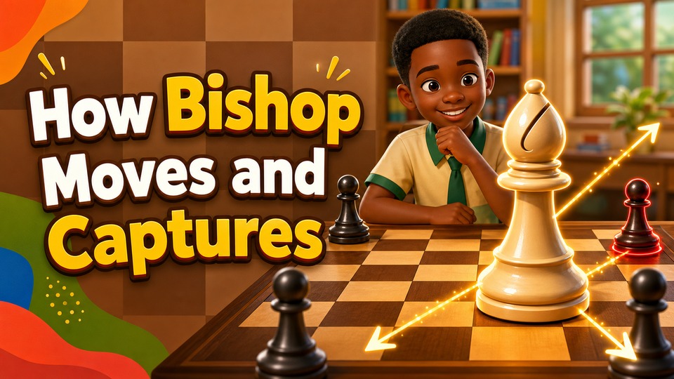 How Bishop Moves and Captures | Chess Lessons | Kids Academy