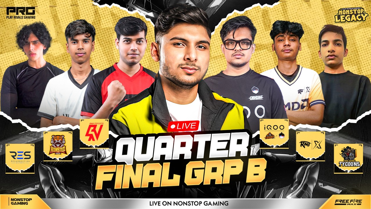 NONSTOP LEGACY CUP QUARTER FINAL GRP-B || NG, TSG, RES, TGT, RNTX, NXT #iqoo15r #nonstopgaming background