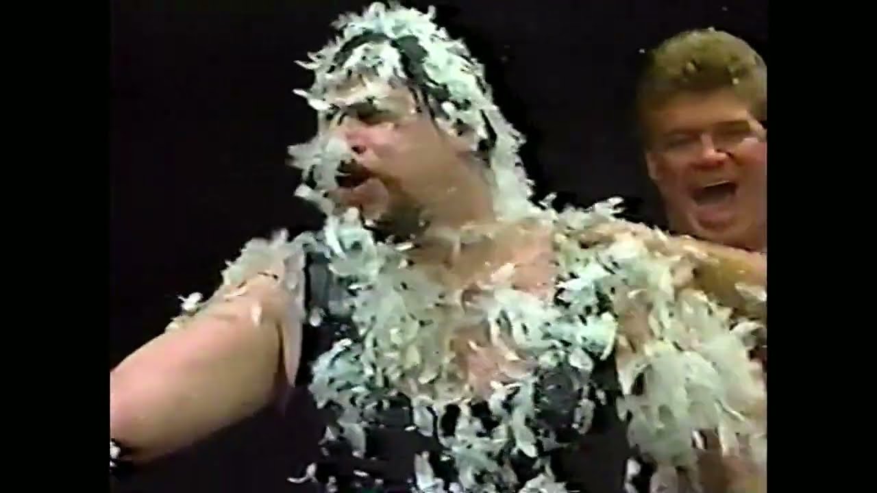 Tony Falk gets "turkeyfied" - USWA 11/23/91 background