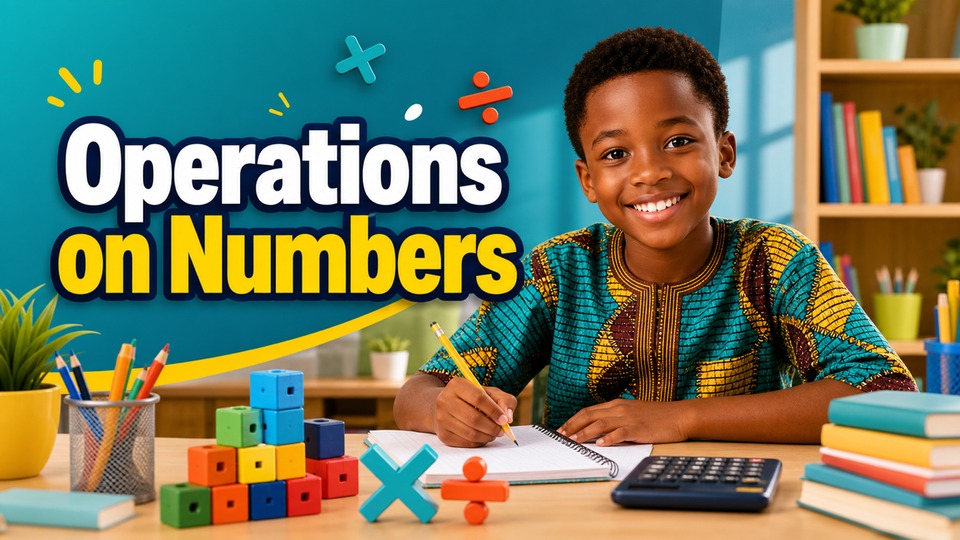 Operations on Numbers - Basic Operations on Numbers - 5 - Multiplication and Division Story Problems background