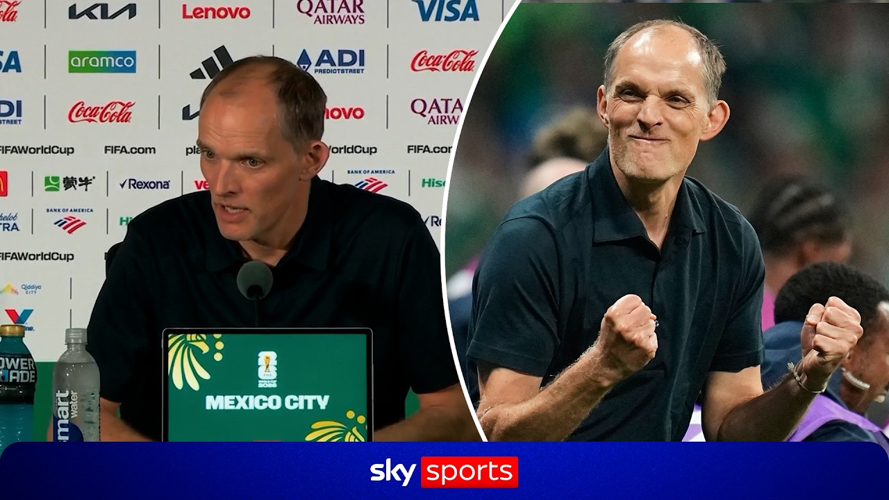 Thomas Tuchel press conference after England defeat Mexico in World Cup background