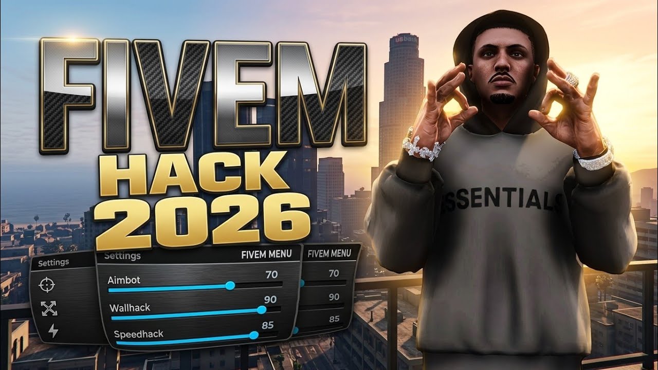 ULTIMATE FiveM Cheat 2026 / Skeleton ESP + Weapon Menu + Speed Hack / Legacy Tool Free background