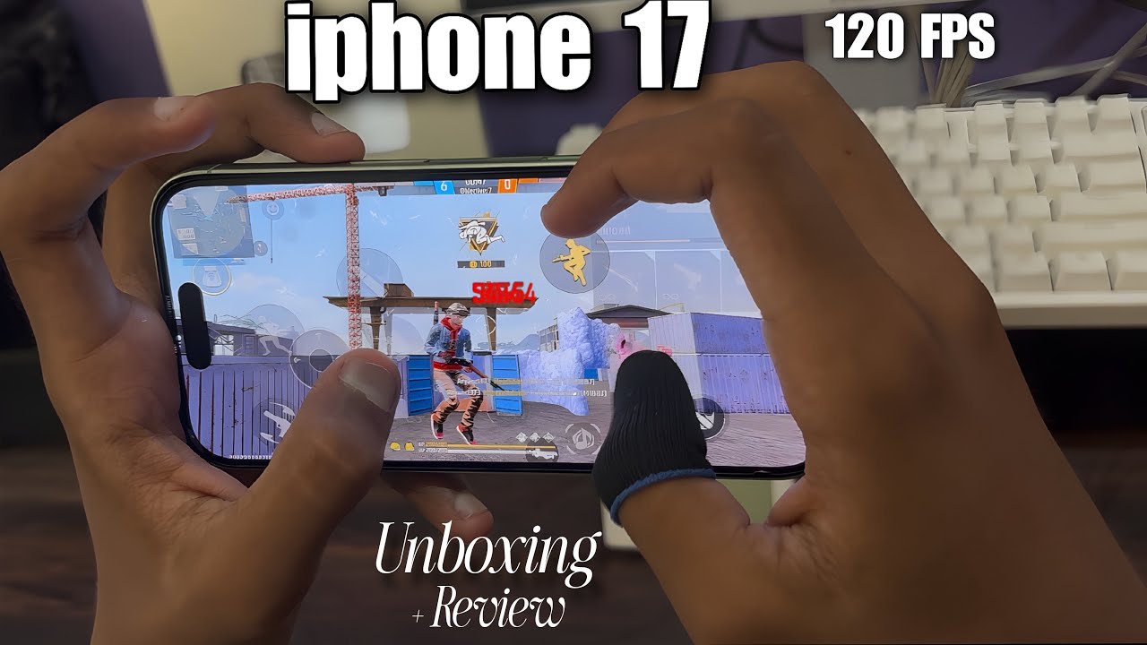 iPhone 17 Unboxing π And Free Fire Gameplay Test β‘οΈ And Review background