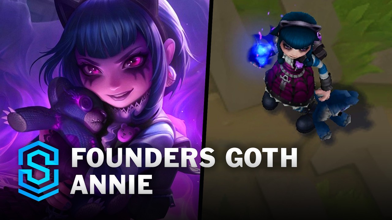 Founders Goth Annie Skin Spotlight - Pre-Release - PBE Preview - League of Legends background