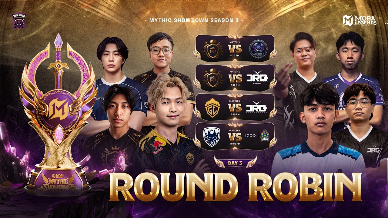 (ENGLISH) MYTHIC SHOWDOWN SEASON 3 LIVE | LEAGUE STAGE DAY 3 | MOBA LEGENDS 5V5 background