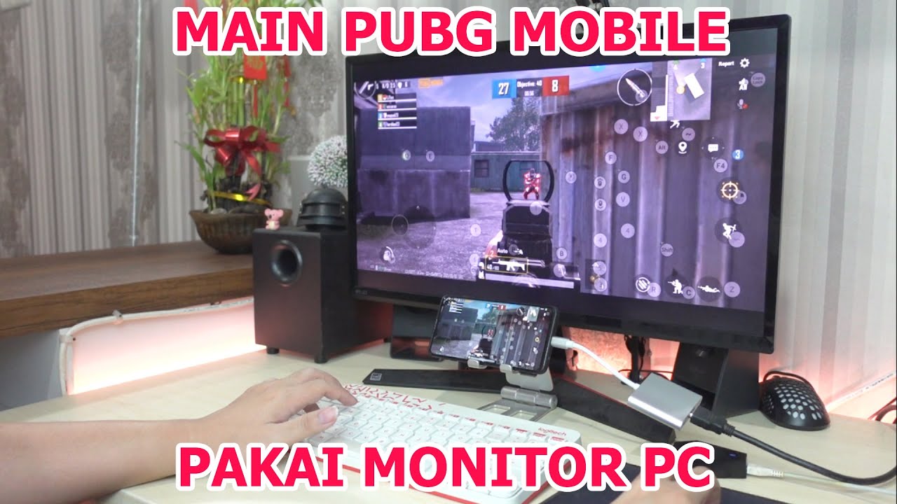 TUTORIAL MAIN PUBG MOBILE DI TV ATAU MONITOR PC background