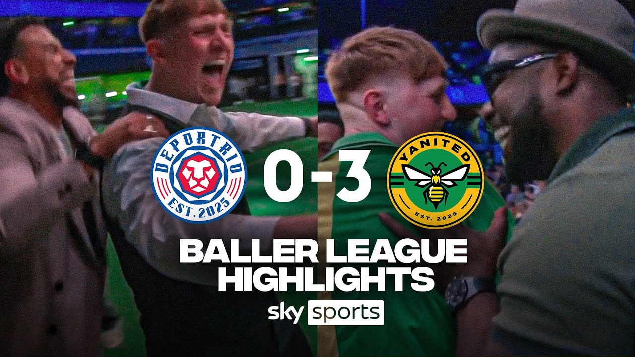 Angry Ginge’s Yanited go top 🔝 | Deportrio 0-3 Yanited | Baller League highlights background