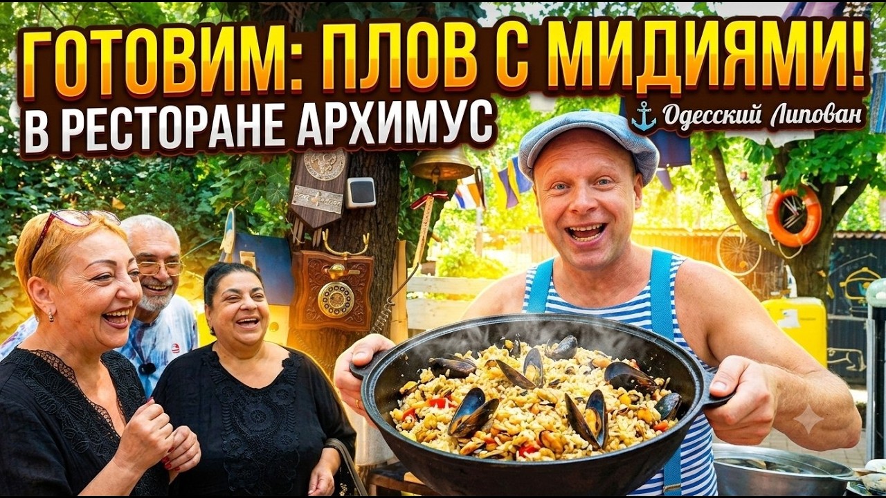 Плов с мидиями по-одесски: Липован и Марат готовят на открытой кухне ресторана Архимус background