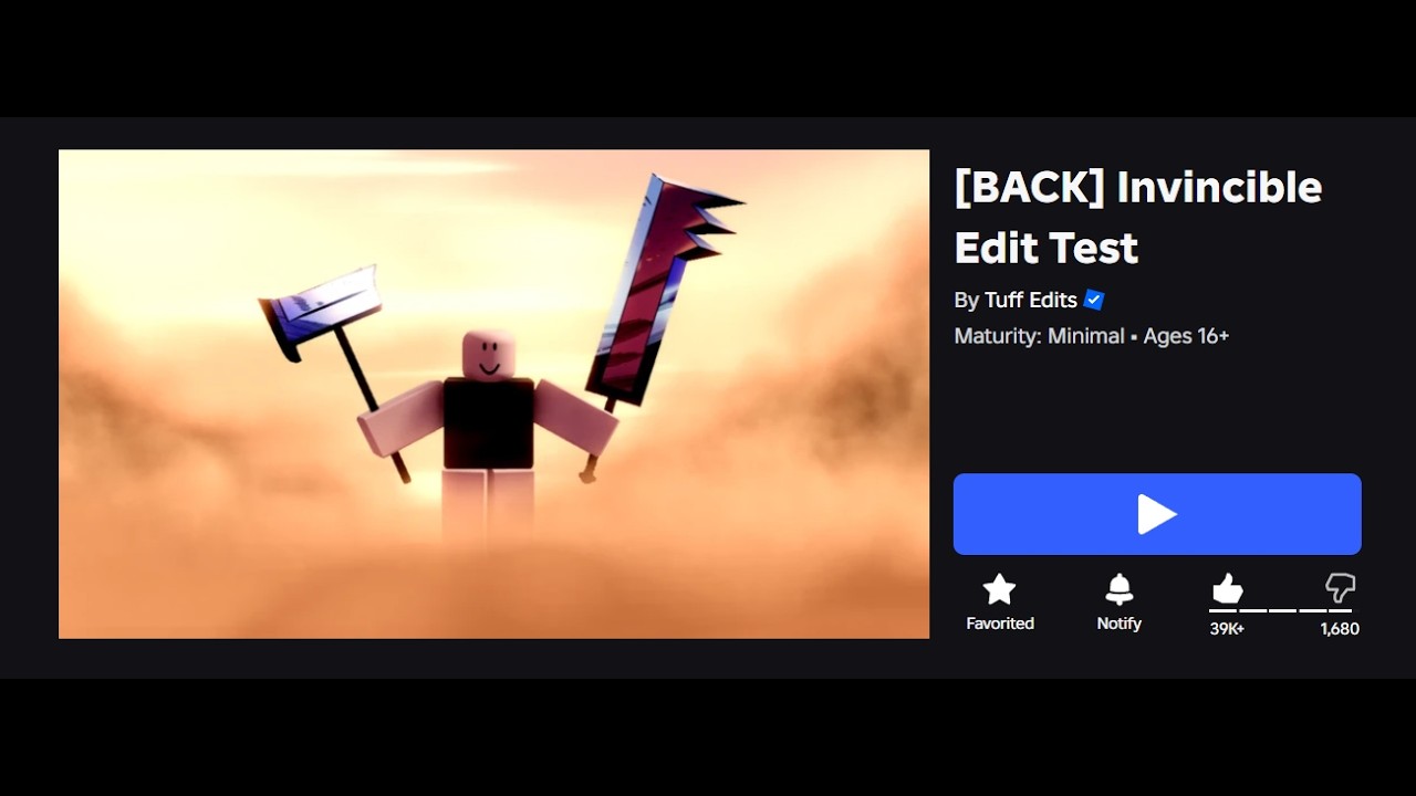 Invincible Edit Test is back! (it's age restricted) #roblox #edit #invincible #game #gaming #fyp background