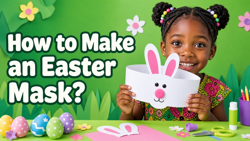 How to Make an Easter Mask? - DIY Easter Crafts Bunny Ears background